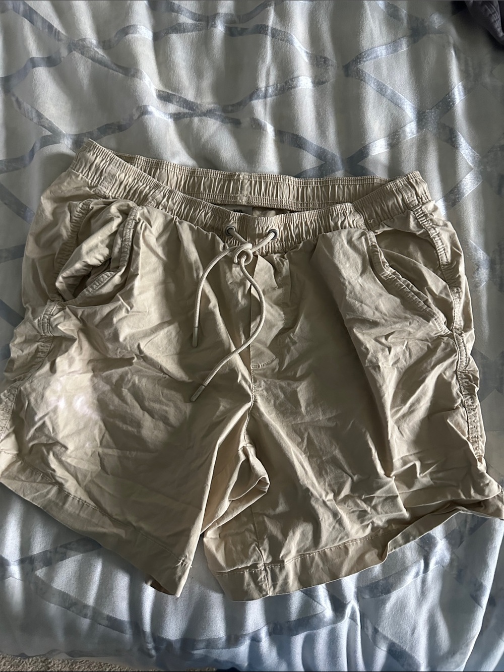 Men's tan Athletic Drawstring Shorts - Lightweight Comfort